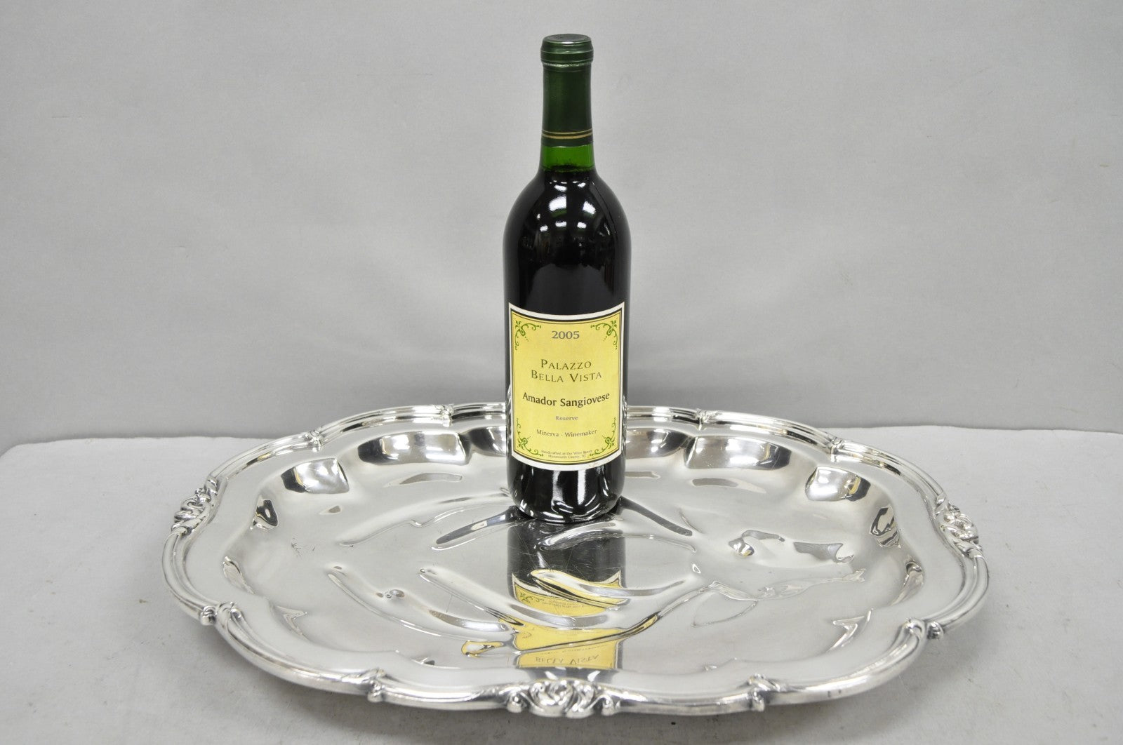 Vintage Silver Plated Scalloped Oval "Stag/Deer" Meat Serving Platter Tray