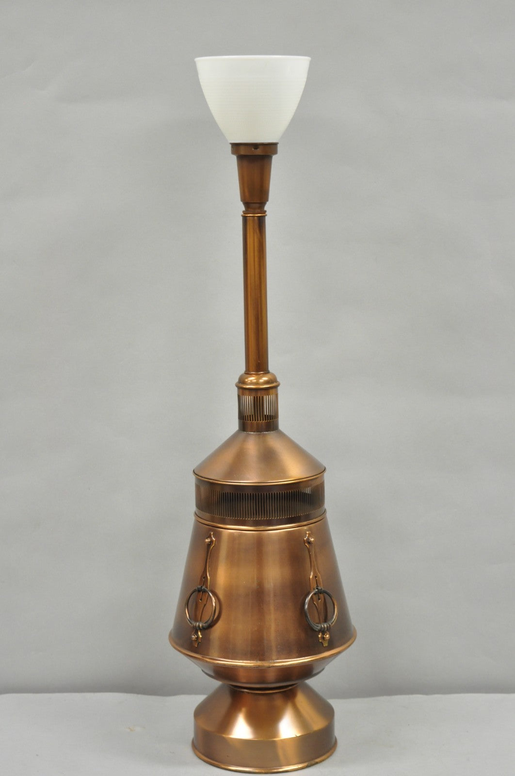Vintage Industrial Mid Century Modern Copper Metal "Ship Turbine" Table Lamp