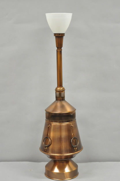 Vintage Industrial Mid Century Modern Copper Metal "Ship Turbine" Table Lamp