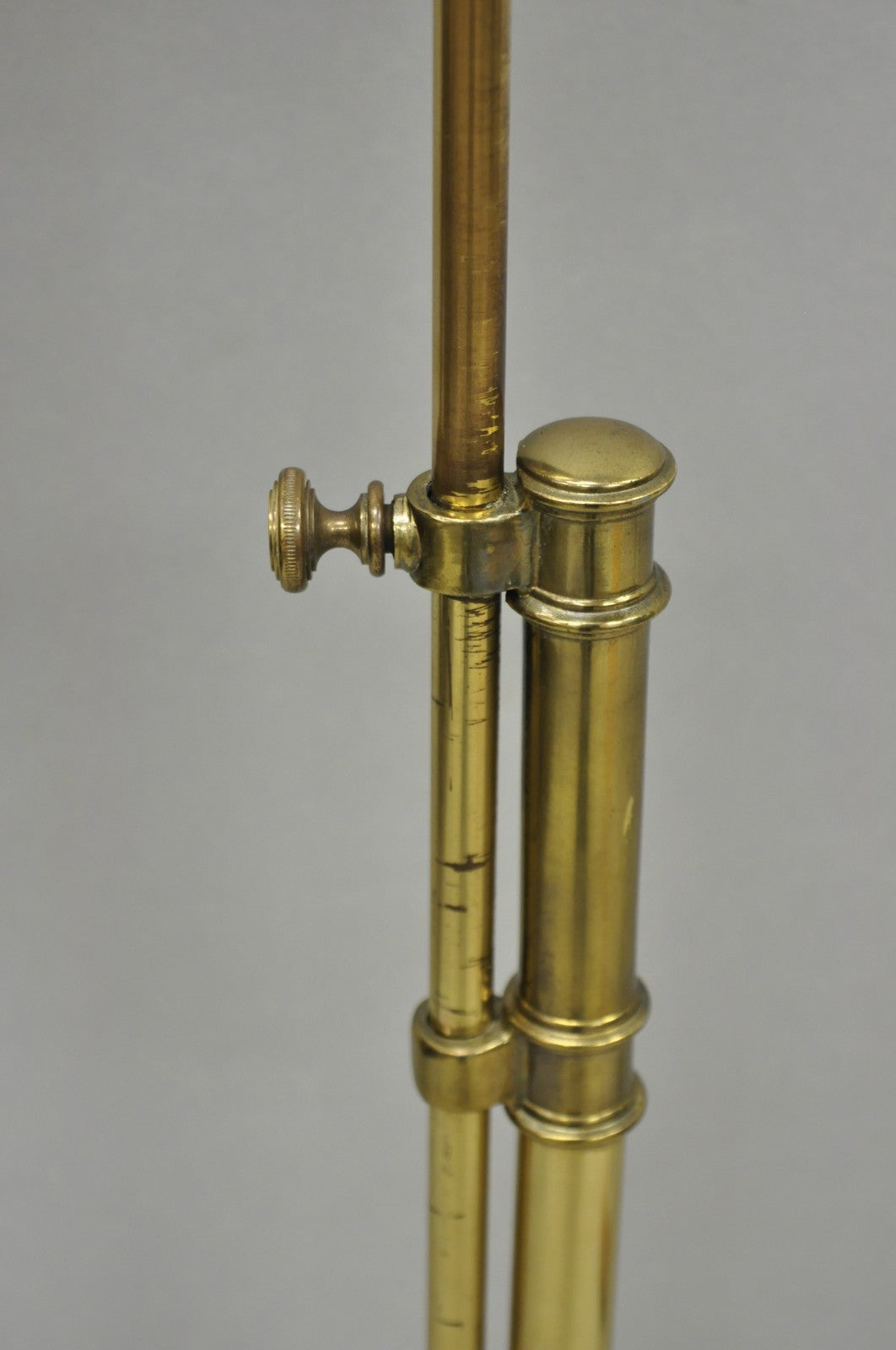 Vintage Mid Century Modern Brass Adjustable Task Pharmacy Reading Floor Lamp