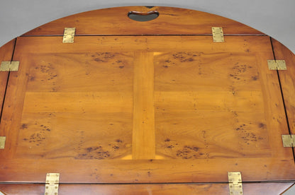 English Georgian Chippendale Mahogany Burl Wood Butlers Tray Top Coffee Table