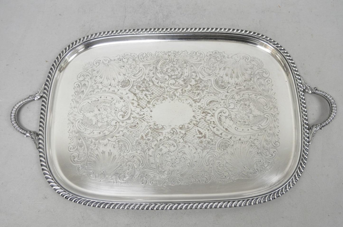 Vintage Sheffield Victorian Silver Plated Twin Handle Bar Serving Platter Tray
