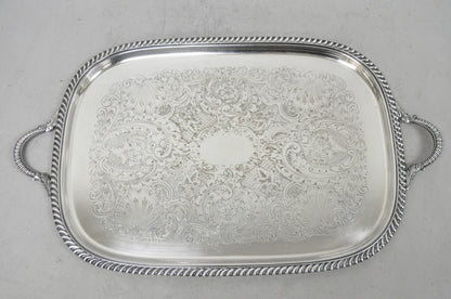 Vintage Sheffield Victorian Silver Plated Twin Handle Bar Serving Platter Tray