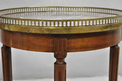 Antique French Louis XVI Round Marble Top Small Bouillotte Drinks Side Table