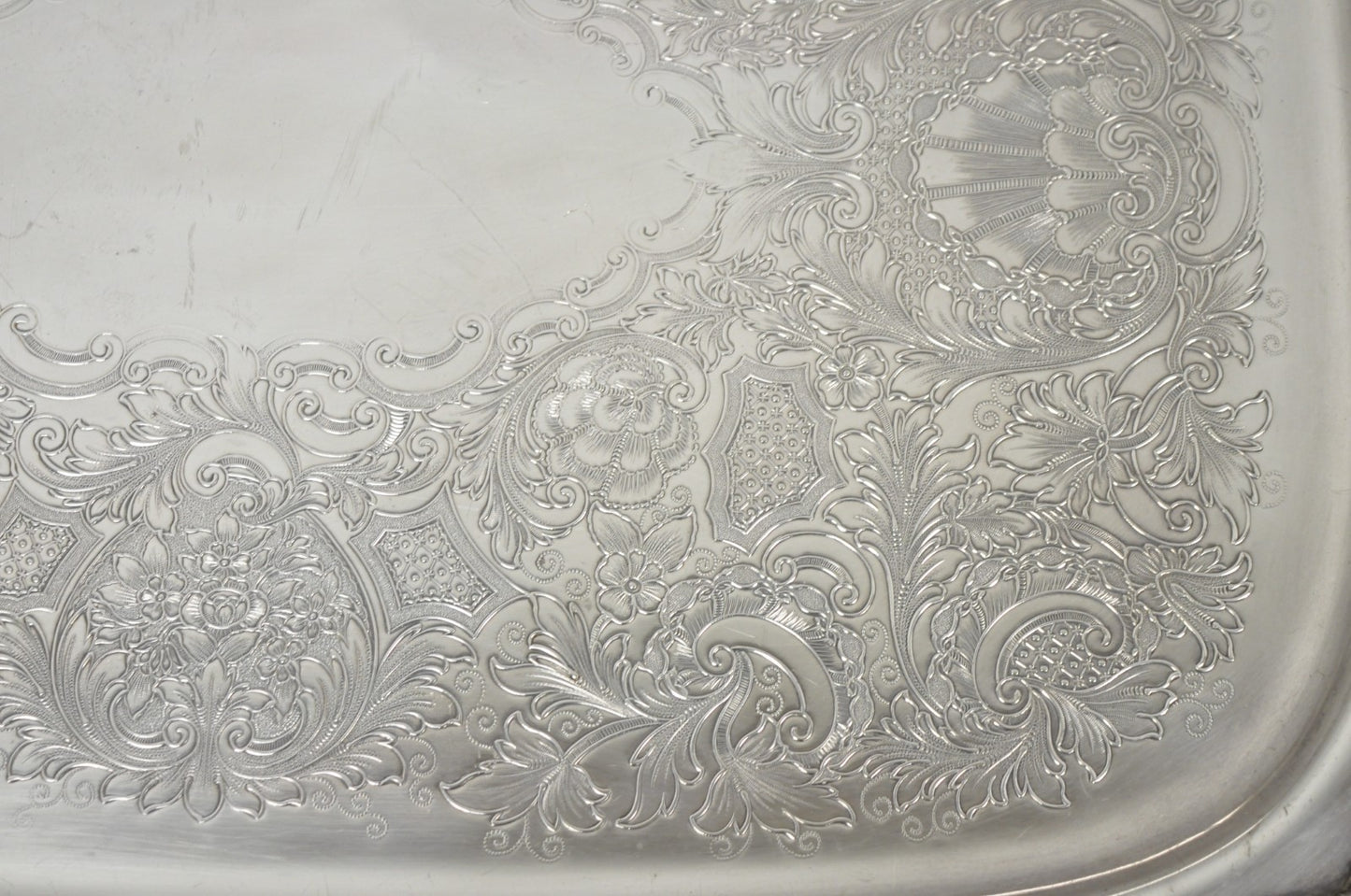 Vintage Rogers Bros. 1847 Heritage 9498 Silver Plated Serving Platter Bar Tray