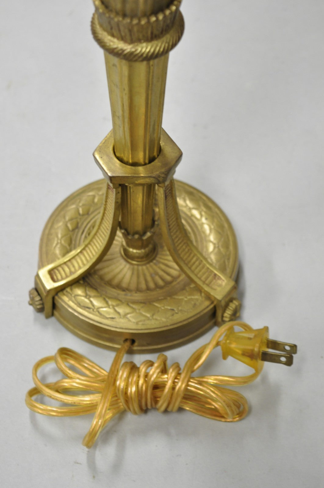 Antique French Empire Neoclassical Bronze "Torch & Arrow" Candlestick Table Lamp