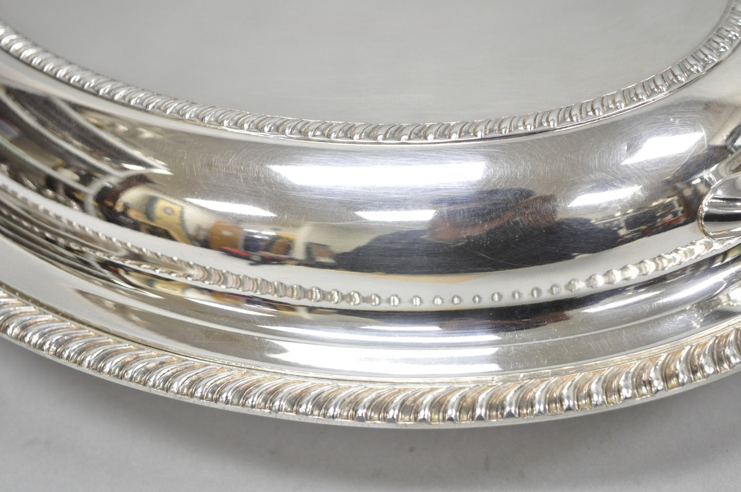 Antique English Regency Silver Plated  Large Covered Serving Dish 'M" Monogram