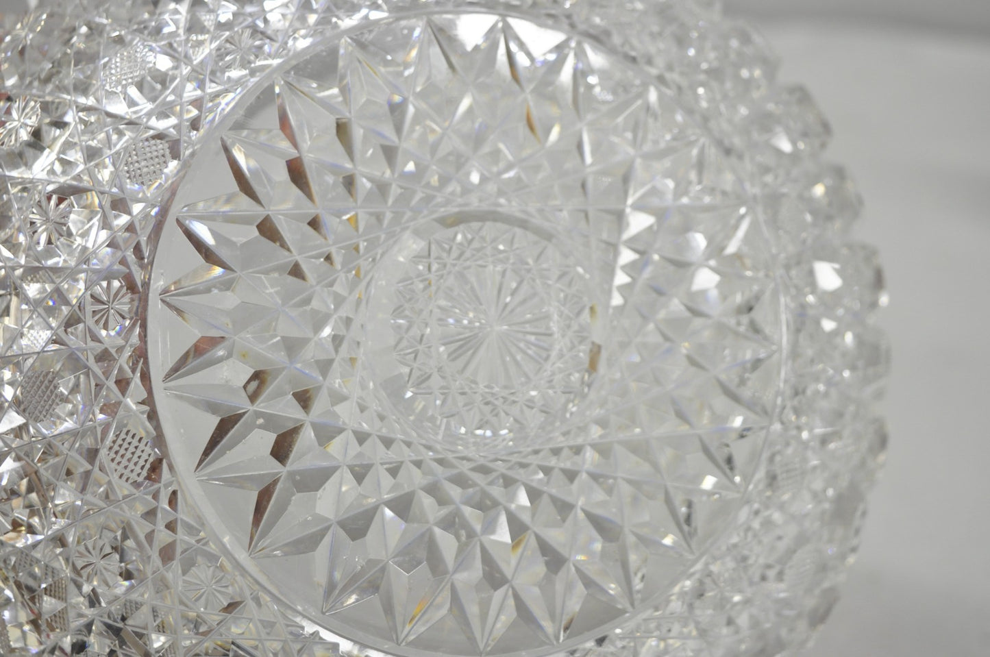 Antique Brilliant Cut Glass Victorian Saw Tooth Heavy 10" Candy Fruit Bowl