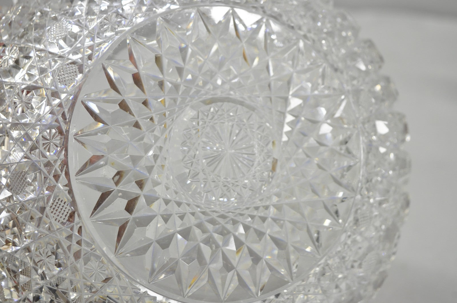 Antique Brilliant Cut Glass Victorian Saw Tooth Heavy 10" Candy Fruit Bowl
