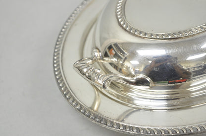 Vintage Modern Silver Mfg Co Silver Plated Twin Handle Vegetable Serving Dish