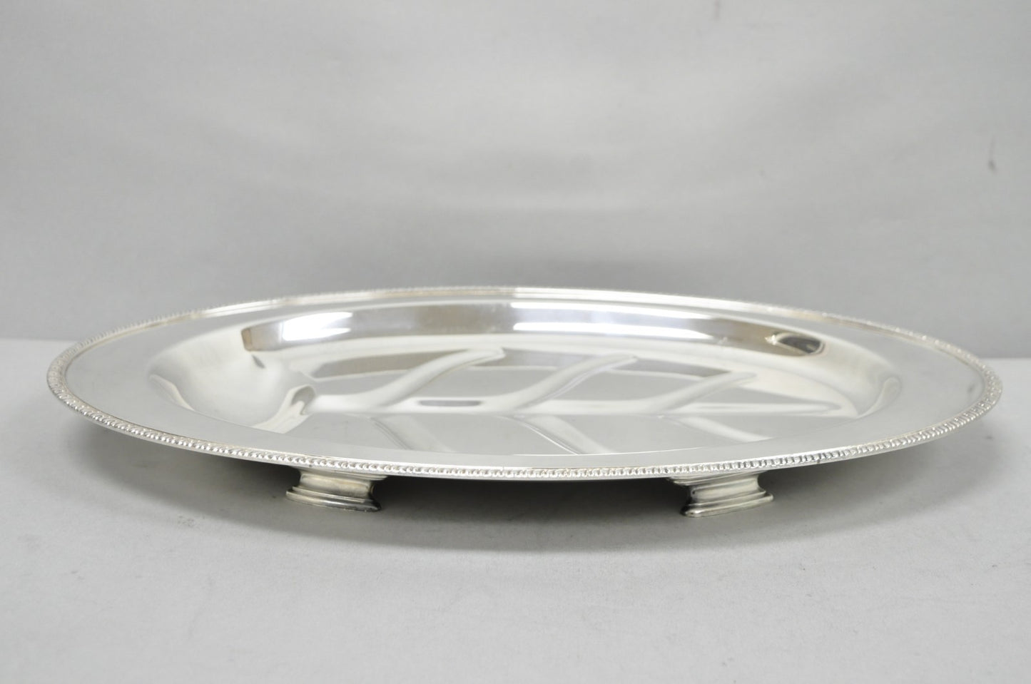 Vintage Oneida Silver Plated Regency Oval Meat Cutlery Serving Platter Tray