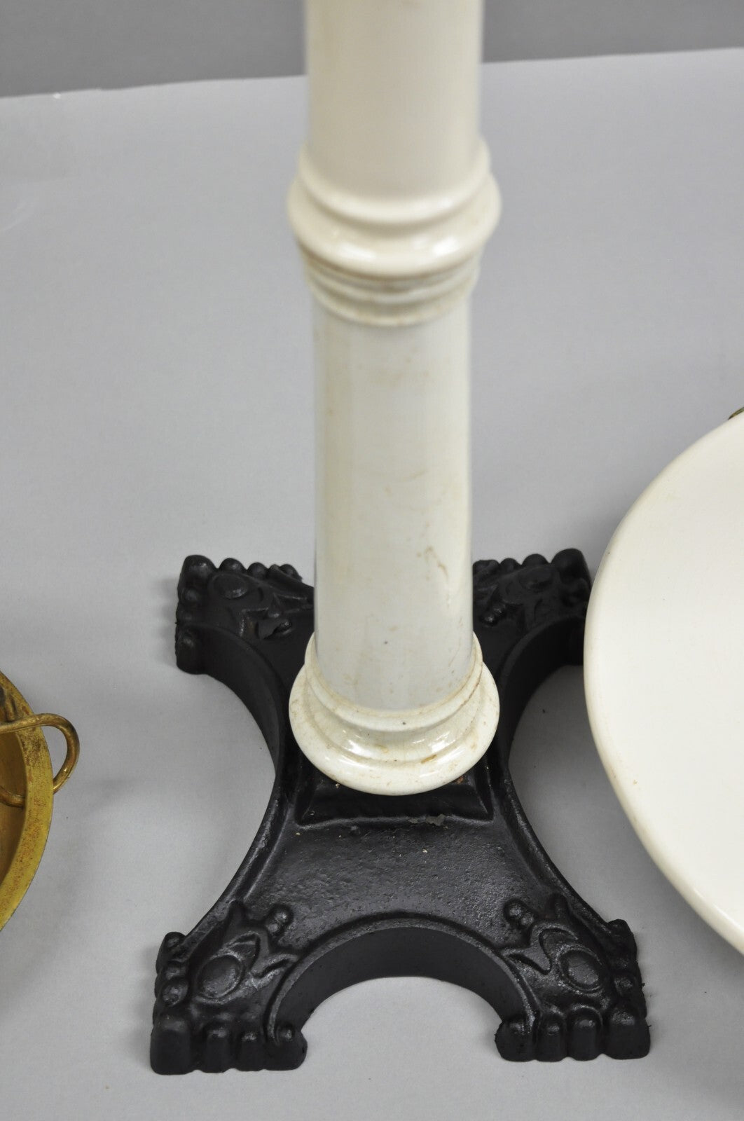 Antique W.& T. Avery English Victorian Brass & Porcelain Balance Beam Scale