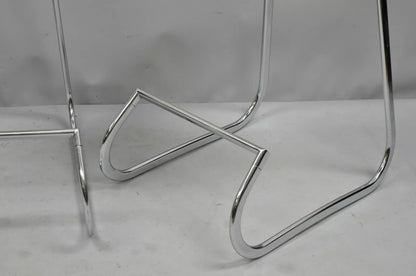 Vintage John Behringer Stendig Chrome Modern Prometheus Bar Stools - Set of 3