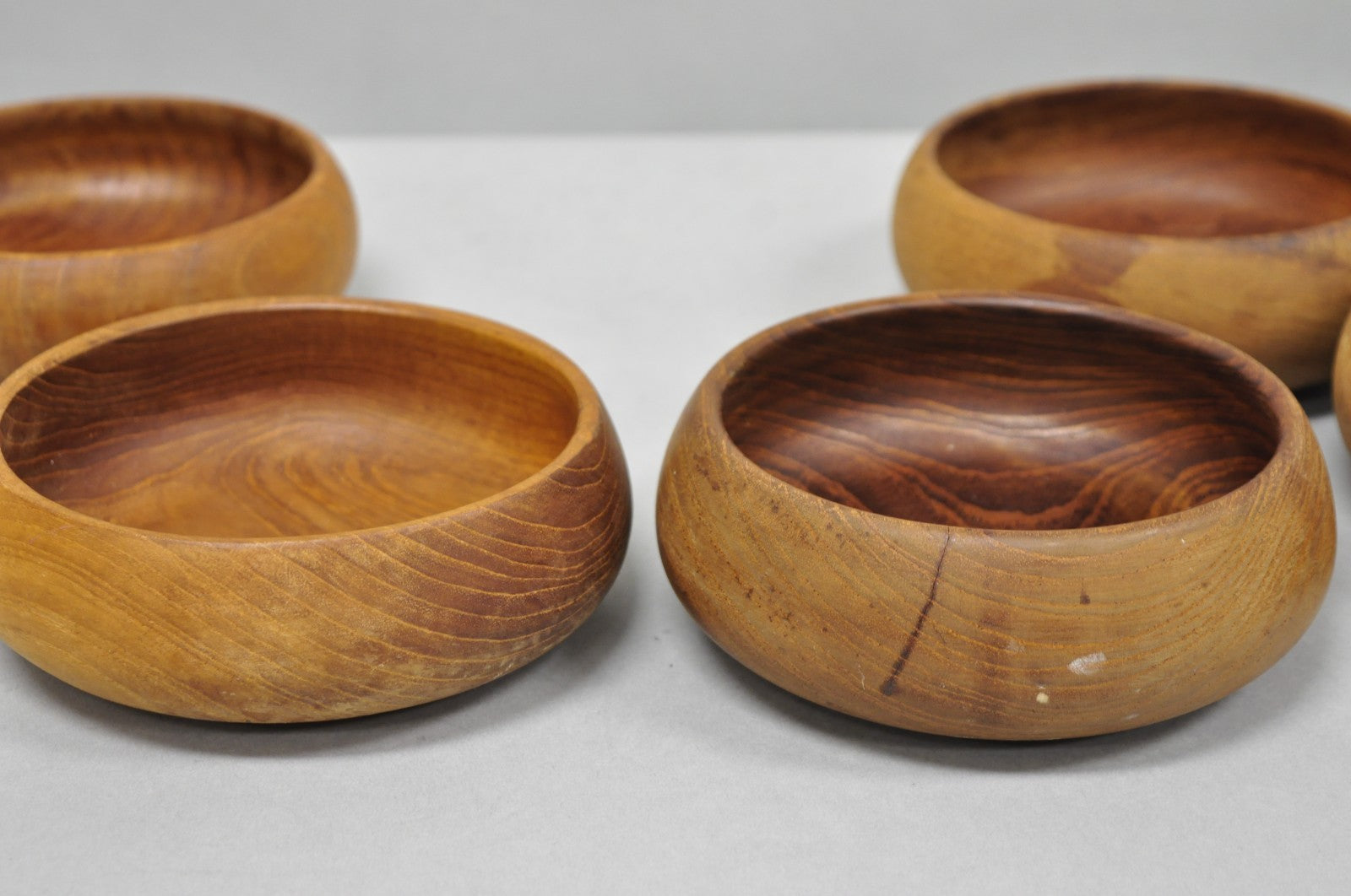 Vintage Mid Century Modern Teak Wood Goodwood Benjamin Medwin Salad Bowl Set 7pc