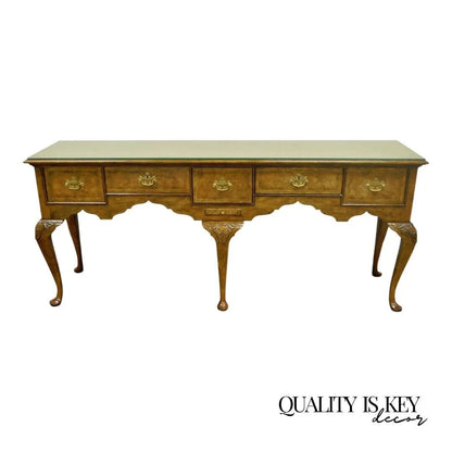 Vintage Baker Stately Homes Queen Anne Burl Walnut Sideboard Huntboard Server