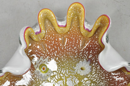 Vintage Murano Italian Art Glass Millefiore Clam Shell Candy Dish Bowl (B)