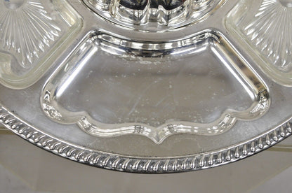 Vintage Victorian Silver Plated Lazy Susan Revolving Serving Platter Tray