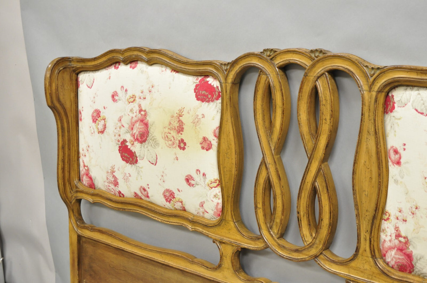 French Country Provincial Hollywood Regency Pretzel Scroll King Sz Bed Headboard