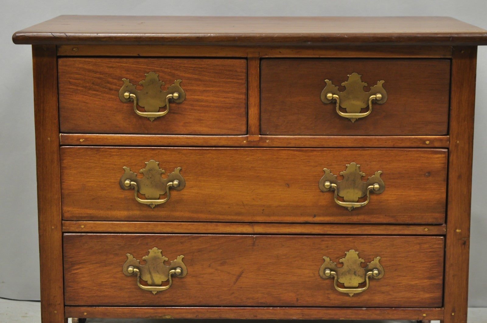Antique Walnut Miniature Salesman Sample Small Chippendale Chest of Drawers