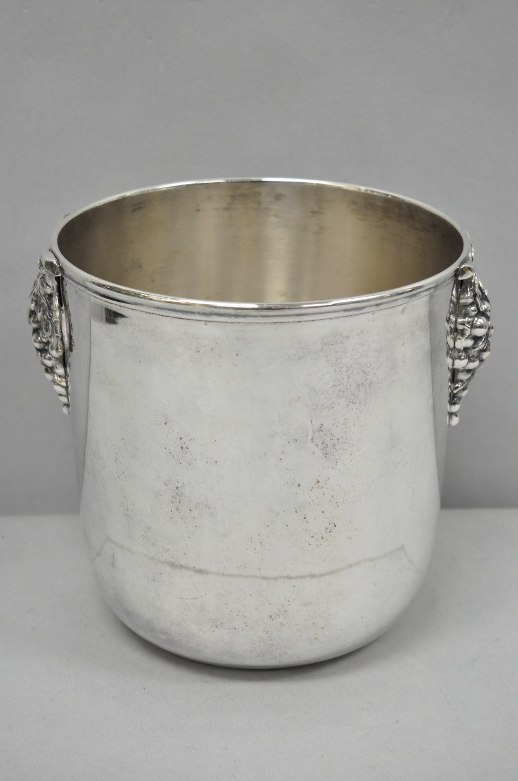 Vintage Mid Century Silver Plated Grapevine Cluster Champagne Chiller Ice Bucket
