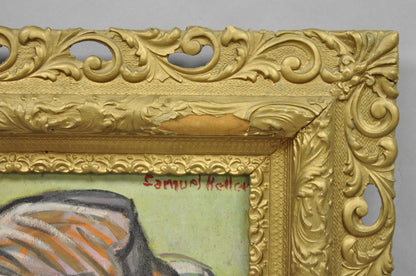 Vintage Samuel Heller "Face in Motion" Picasso Style Oil on Canvas Painting