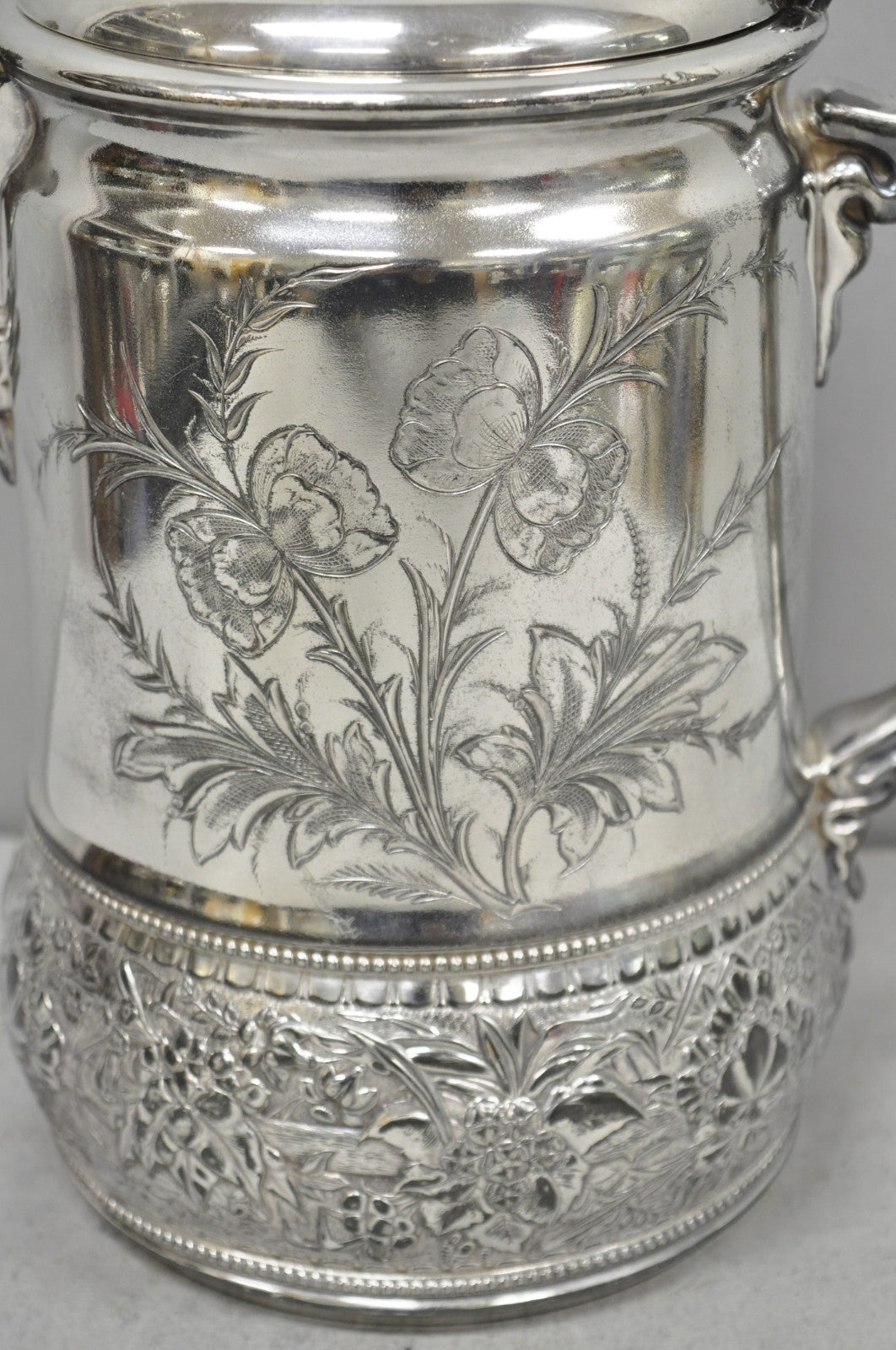 Wilcox Silver Plate Co Art Nouveau Silver Plated Duck Handle Coffee Pot Pitcher