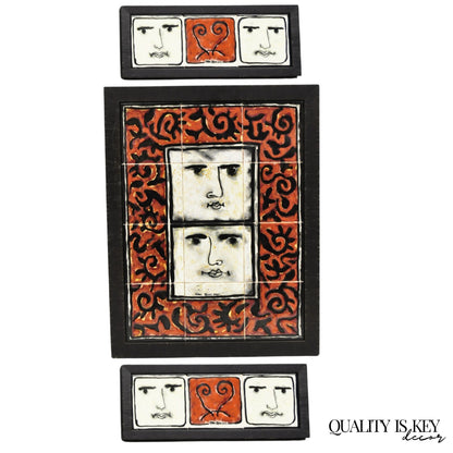 Modern Pablo Picasso Style Ceramic Tile Wall Art Set, Victor Alves 2009 - 3 Pcs