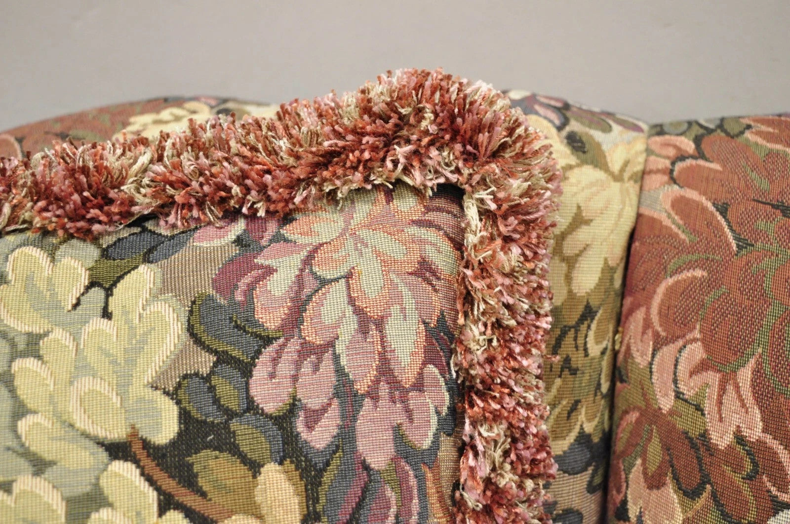 Vintage Floral Print 60" Fully Upholstered Channel Back Loveseat Sofa by Harden