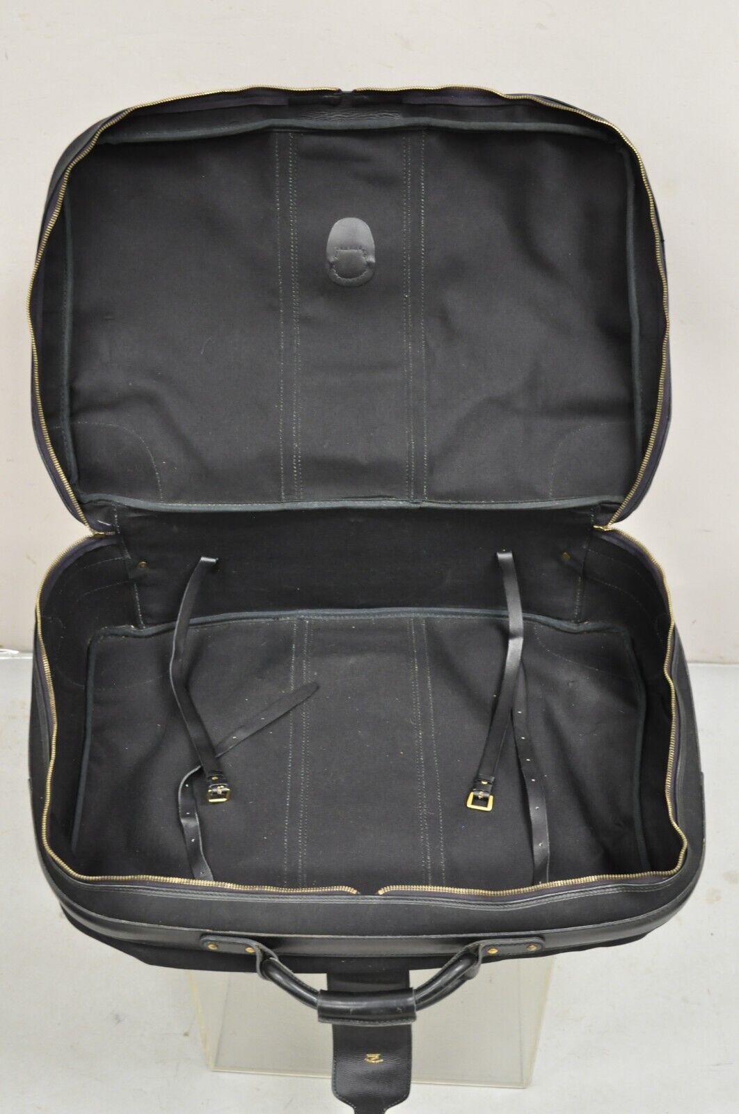 Vintage Gucci Black Canvas & Leather Suitcase Luggage His and Hers Set -2 Pc (B)