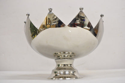 Vintage Modern Silver Plated "Royal Crown" Round Silver Plated Centerpiece Bowl