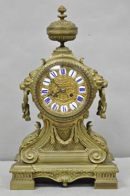 Antique G. Philippe for Palais Royal French Louis XV Style Bronze Figural Clock