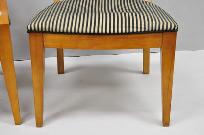 Biedermeier Empire Style Maple Wood Double X Back Dining Room Chairs - Set of 6