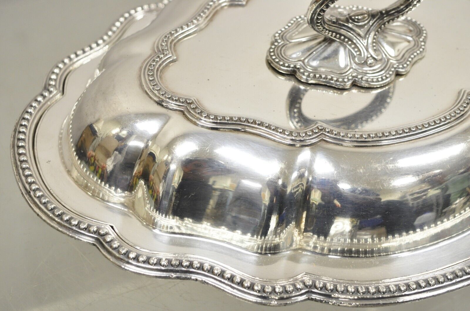 Vintage Silver Plated English Victorian Style Lidded Vegetable Serving Platter