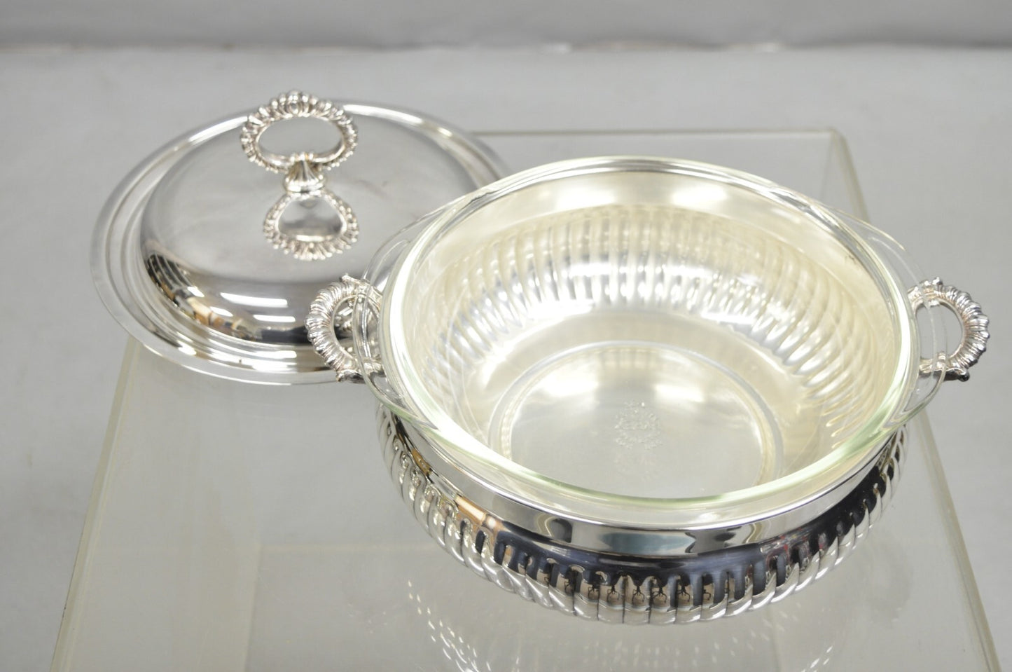 Vintage English Edwardian Silver Plated Covered Serving Dish By W&S Blackinton
