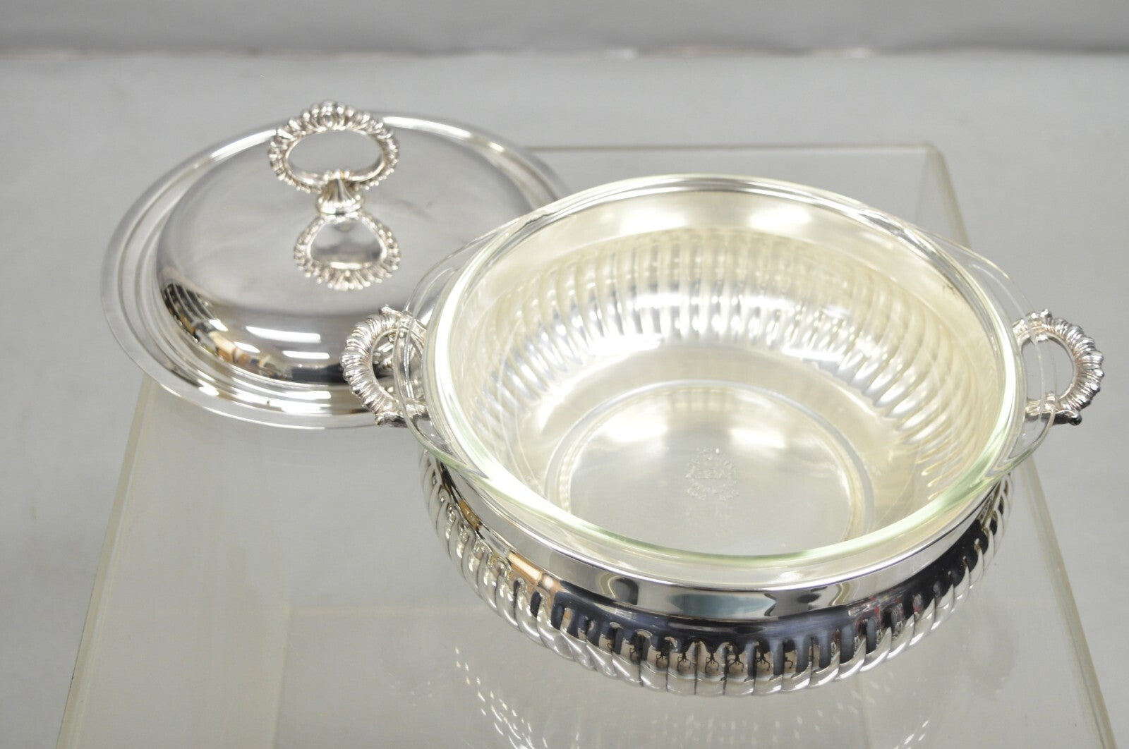 Vintage English Edwardian Silver Plated Covered Serving Dish By W&S Blackinton