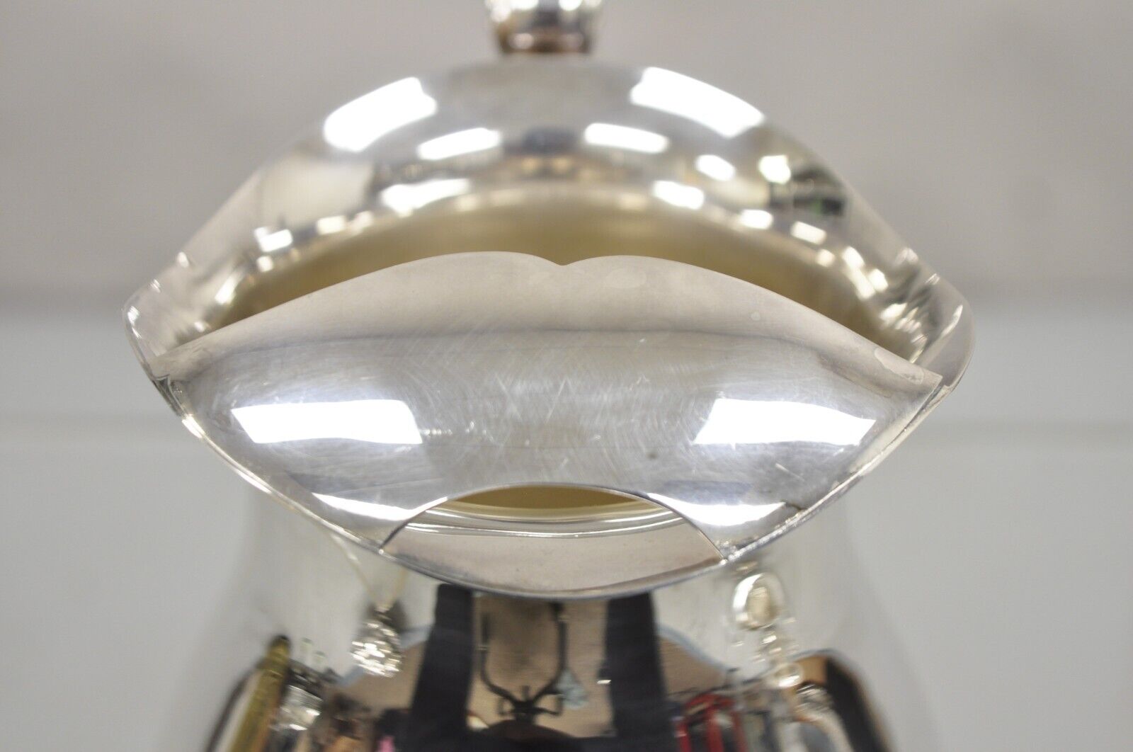 Vintage Crescent Victorian Silver Plated Bulbous Water Pitcher on Paw Feet