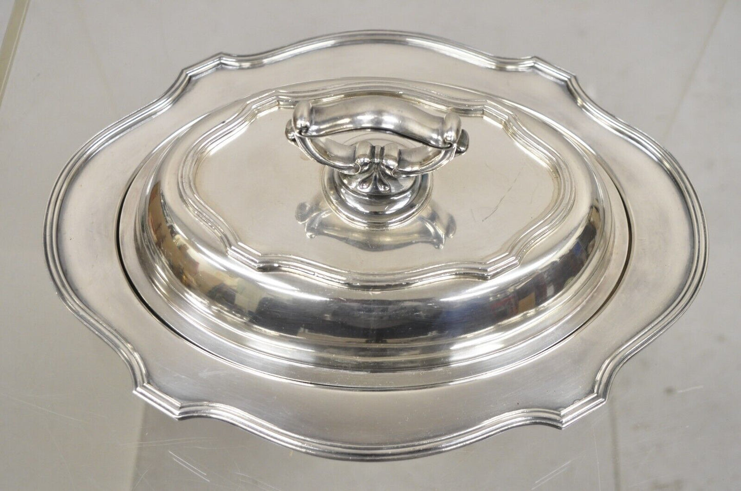 Vintage LBS Co Sheffield Silver Plated Lidded Vegetable Serving Dish