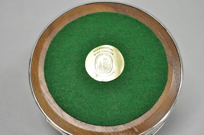 Vintage Stieff Smithsonian Silver Plated Presidential Wine Bottle Coaster - Pair