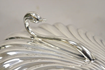 Leonard Regency Style Silver Plated Clam Shell Hinged Warmer with Swan Handle