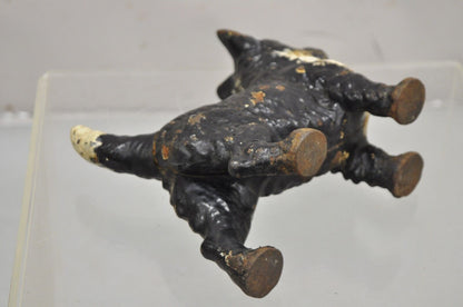 Antique Victorian Cast Iron Small Scottie Dog Metal Black Painted Door Stop