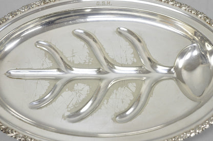 Antique Rogers Bros English Regency Silver Plated Small 12" Meat Cutlery Tray