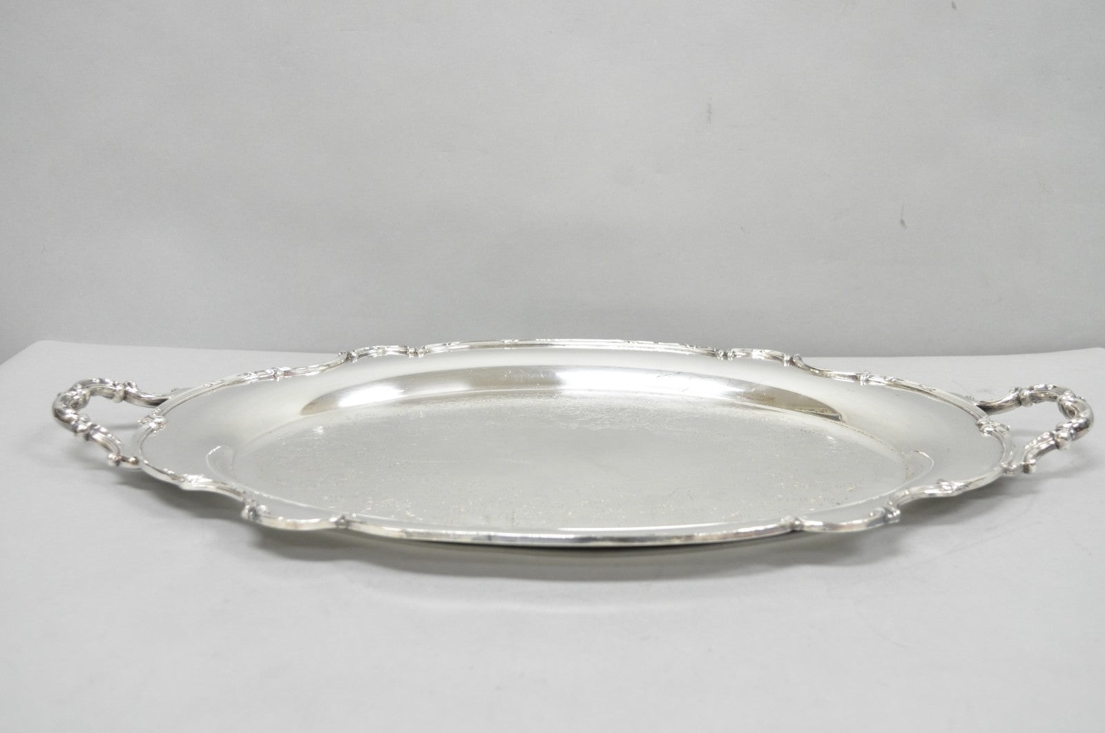 Vintage 1847 Rogers Bros "Reflection" Silver Plated Oval Serving Platter Tray