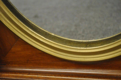 Antique Black Forest Victorian Faux Bois Carved Mahogany Gold Gilt Wall Mirror