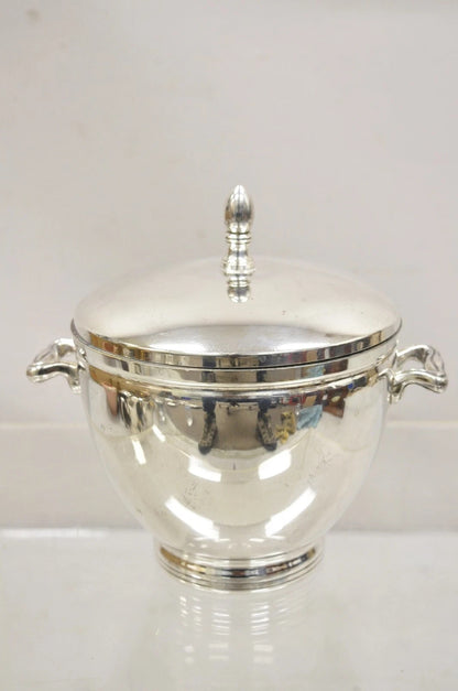 Vintage Knight Silversmiths Silver Plated Modern Lidded Bar Ice Bucket