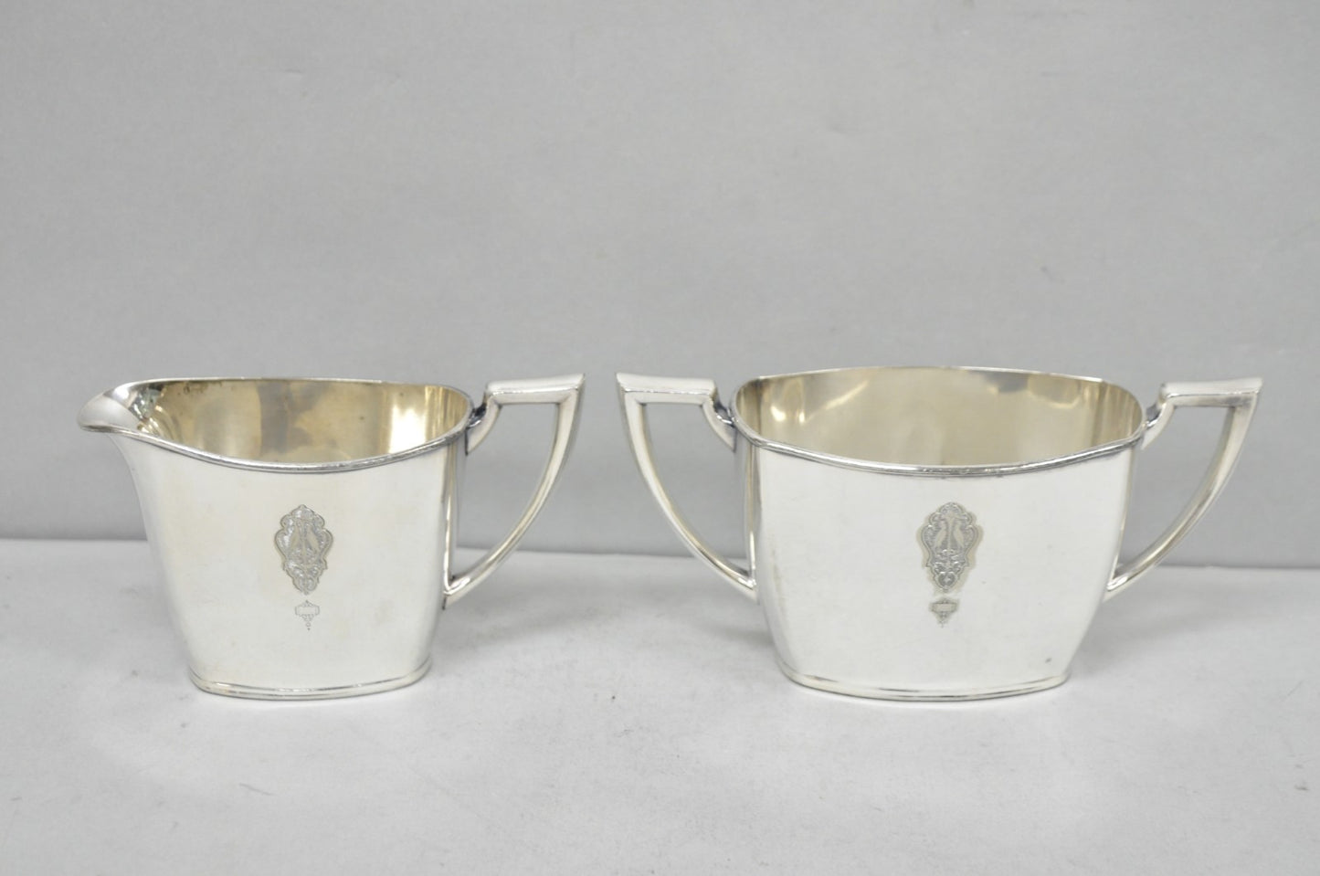 Antique Community Silver Plated Art Deco Birds of Paradise Tea Service Set 3 Pcs