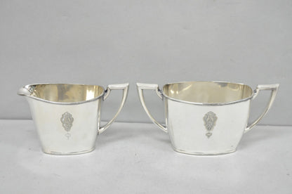 Antique Community Silver Plated Art Deco Birds of Paradise Tea Service Set 3 Pcs
