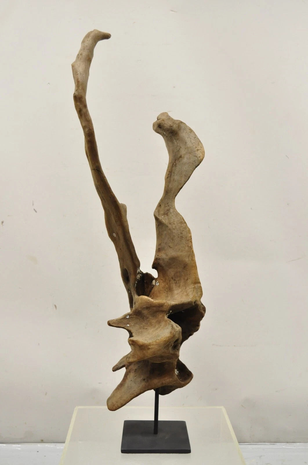 Vintage Abstract Sculpted Wood Sculptural Free Form Table Sculpture Statue