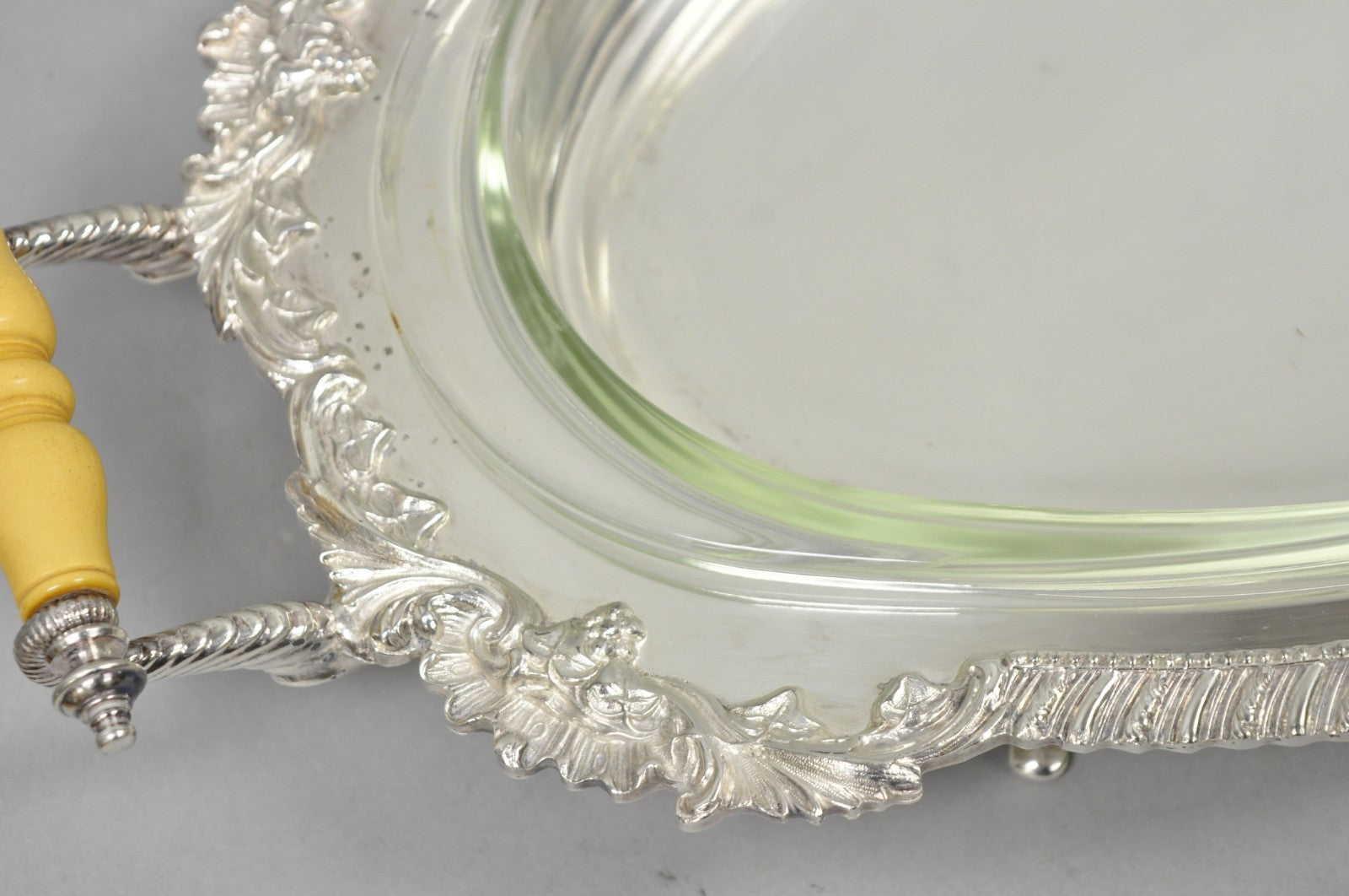 Antique Crown Silver Victorian Silver Plated Large Footed Serving Dish Platter