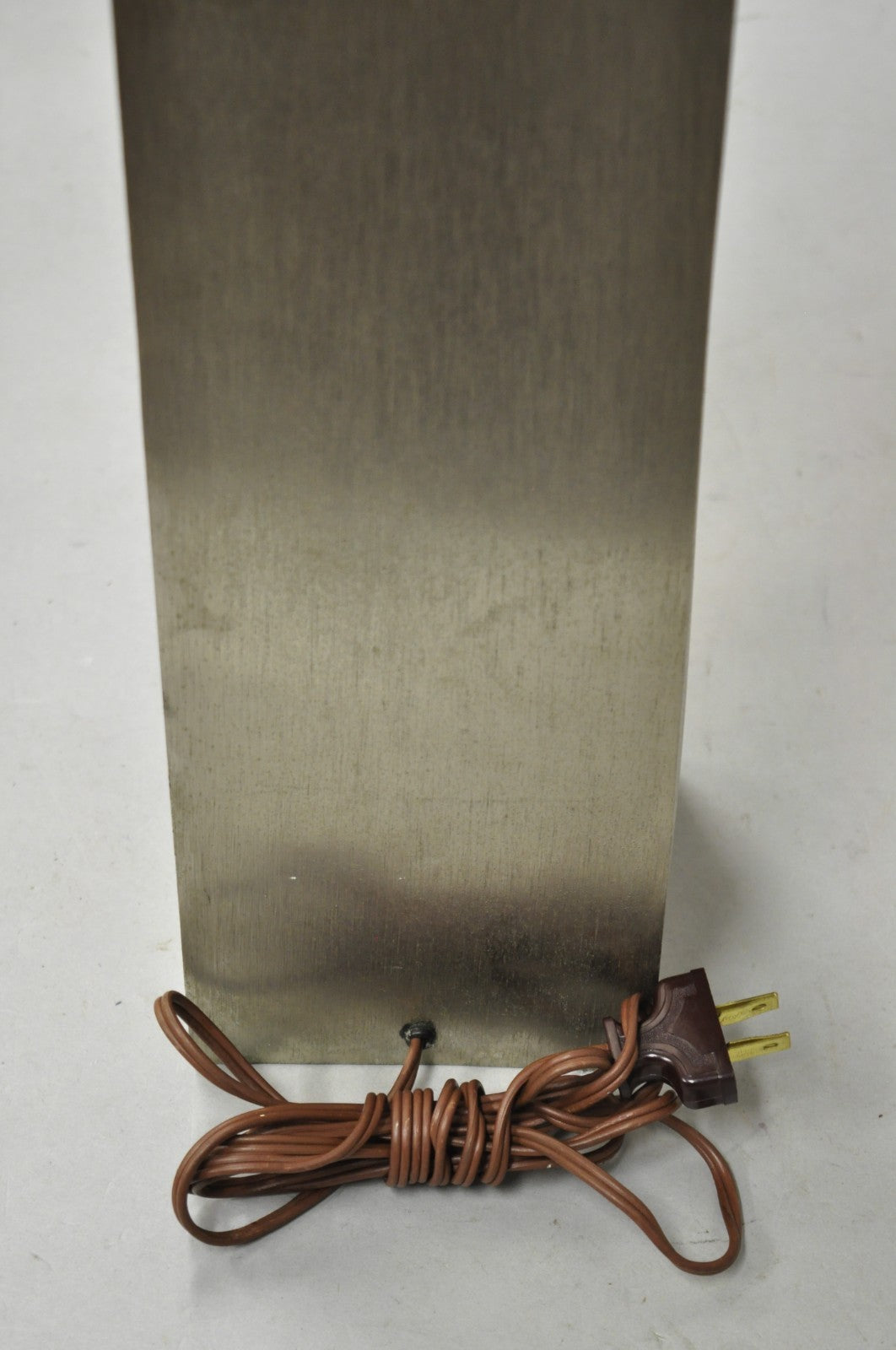 Laurel Pierre Cardin Style Brushed Aluminum Mid Century Modern Cubist Table Lamp