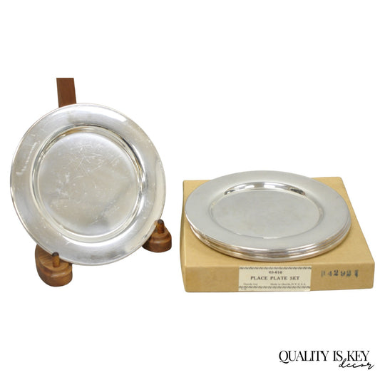 Vintage Oneida Mid Century Modern 6" Silver Plated Bread Dessert Plate, Set of 6